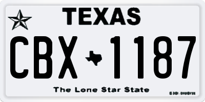 TX license plate CBX1187
