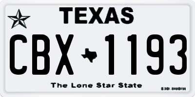TX license plate CBX1193