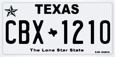 TX license plate CBX1210