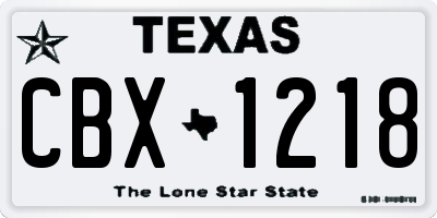 TX license plate CBX1218