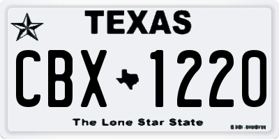 TX license plate CBX1220