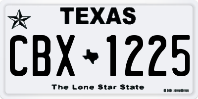 TX license plate CBX1225