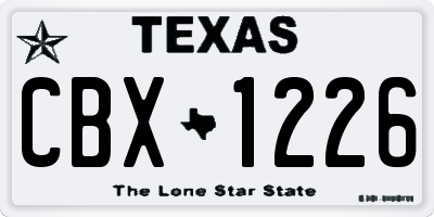 TX license plate CBX1226