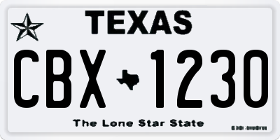 TX license plate CBX1230
