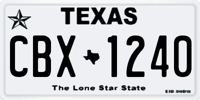 TX license plate CBX1240