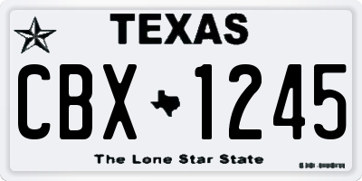 TX license plate CBX1245
