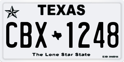 TX license plate CBX1248