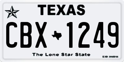 TX license plate CBX1249