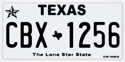 TX license plate CBX1256