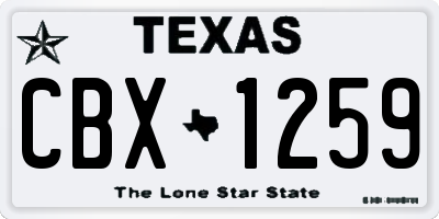 TX license plate CBX1259