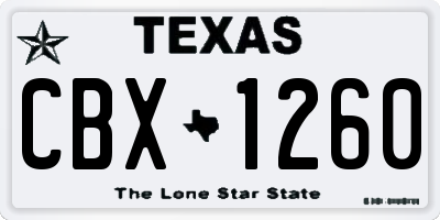 TX license plate CBX1260