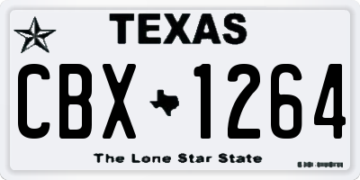 TX license plate CBX1264