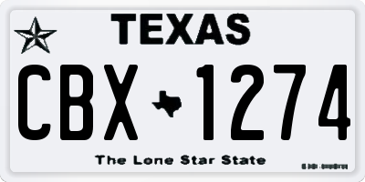 TX license plate CBX1274