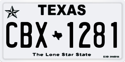 TX license plate CBX1281