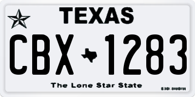 TX license plate CBX1283