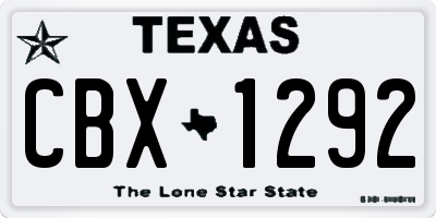 TX license plate CBX1292