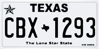 TX license plate CBX1293