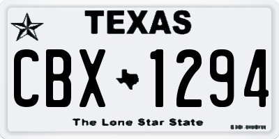 TX license plate CBX1294