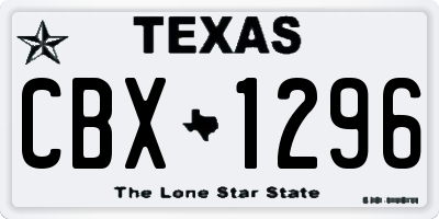TX license plate CBX1296