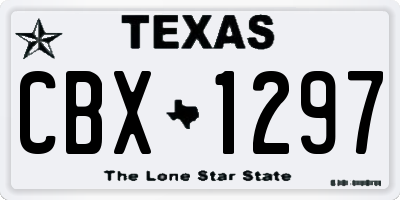 TX license plate CBX1297
