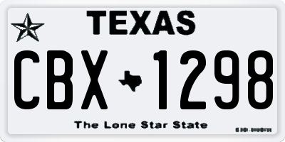 TX license plate CBX1298