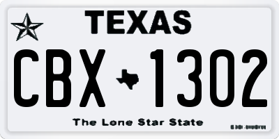 TX license plate CBX1302