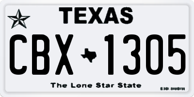 TX license plate CBX1305