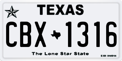 TX license plate CBX1316