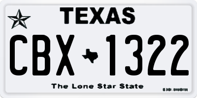 TX license plate CBX1322