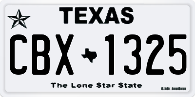 TX license plate CBX1325