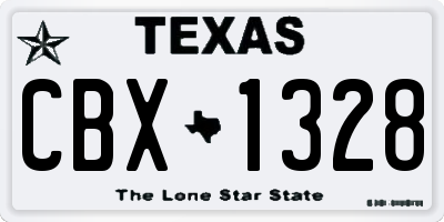 TX license plate CBX1328