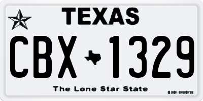 TX license plate CBX1329