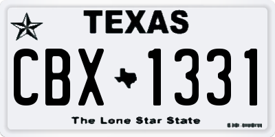 TX license plate CBX1331
