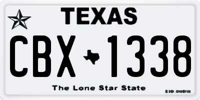 TX license plate CBX1338