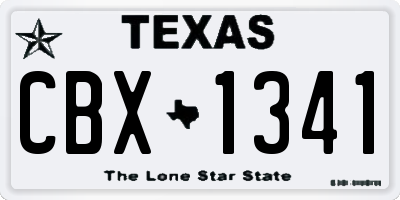 TX license plate CBX1341