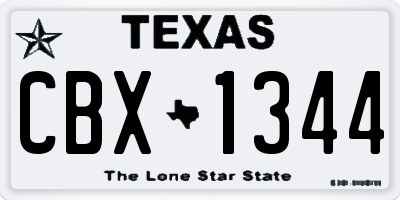 TX license plate CBX1344