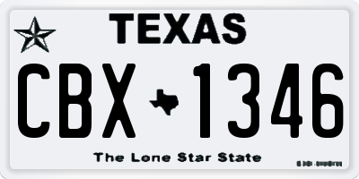 TX license plate CBX1346