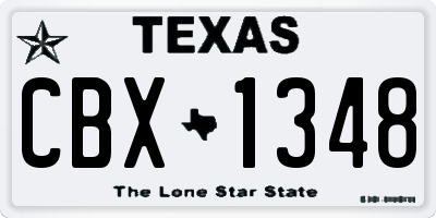 TX license plate CBX1348