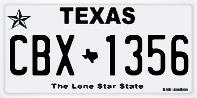 TX license plate CBX1356