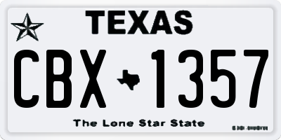 TX license plate CBX1357
