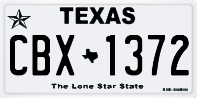 TX license plate CBX1372