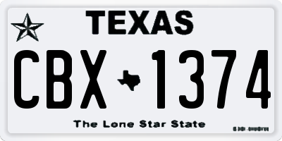 TX license plate CBX1374