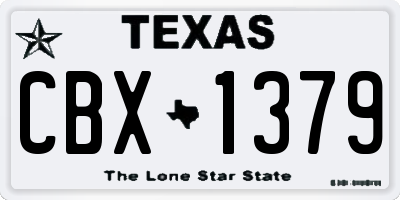 TX license plate CBX1379