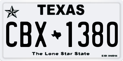 TX license plate CBX1380