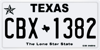 TX license plate CBX1382