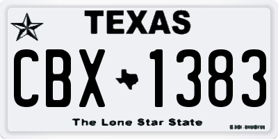 TX license plate CBX1383