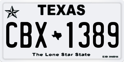 TX license plate CBX1389