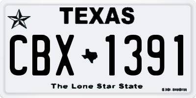 TX license plate CBX1391