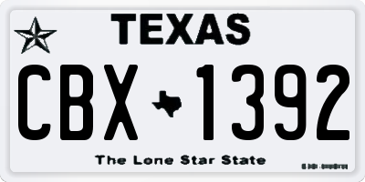 TX license plate CBX1392