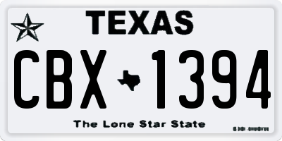 TX license plate CBX1394